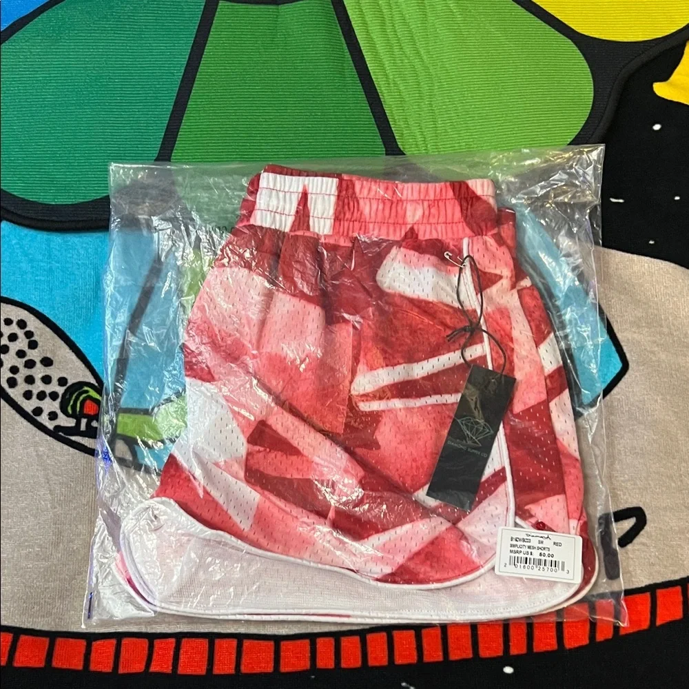 Diamond Supply Co Red Mesh Shorts